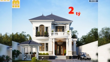 Bản vẽ nhà 2 tầng mái Nhật tân cổ điển có 3 phòng ngủ sang trọng | MH04806
