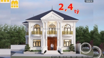 Biệt thự 2 tầng mái Nhật tân cổ điển nguy nga, sang trọng tại Thái Nguyên | MH04761