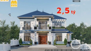 Biệt thự mái Nhật 2 tầng siêu đẹp với 5 phòng ngủ và phòng hát cực chill | MH04725
