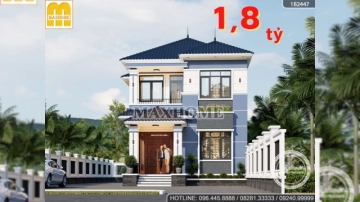Mẫu nhà 2 tầng mái Nhật hiện đại đẹp, tối giản mà sang | MH04764
