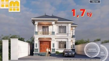  Mua bản vẽ nhà 2 tầng tân cổ thiết kế sang trọng với 3 phòng ngủ tiện nghi | MH04762