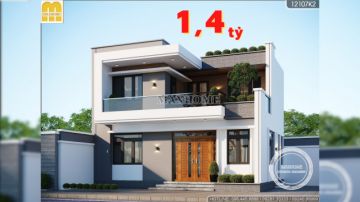 Chinh phục mẫu nhà 2 tầng đẹp đơn giản hiện đại ở nông thôn 2023 | MH02389