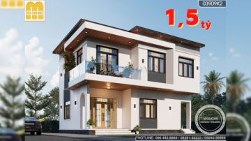 Thiết kế mẫu nhà 2 tầng hiện đại 8,2 x 11,2m đẹp mê tại Bắc Ninh | MH02285