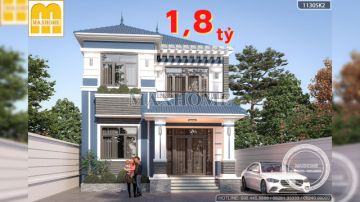 Thiết kế nhà 2 tầng mái Nhật quốc dân 4 phòng ngủ ở Sóc Sơn | MH02394