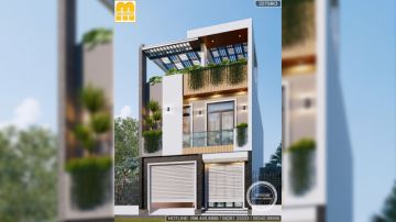 Thiết kế nhà vát góc 2 tầng 1 tum độc nhất Hà Nội | MH01921